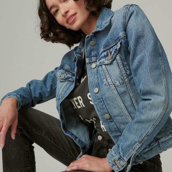 LUCKY BRAND Jean Denim Tomboy Trucker Jacket - Picture 4 of 4